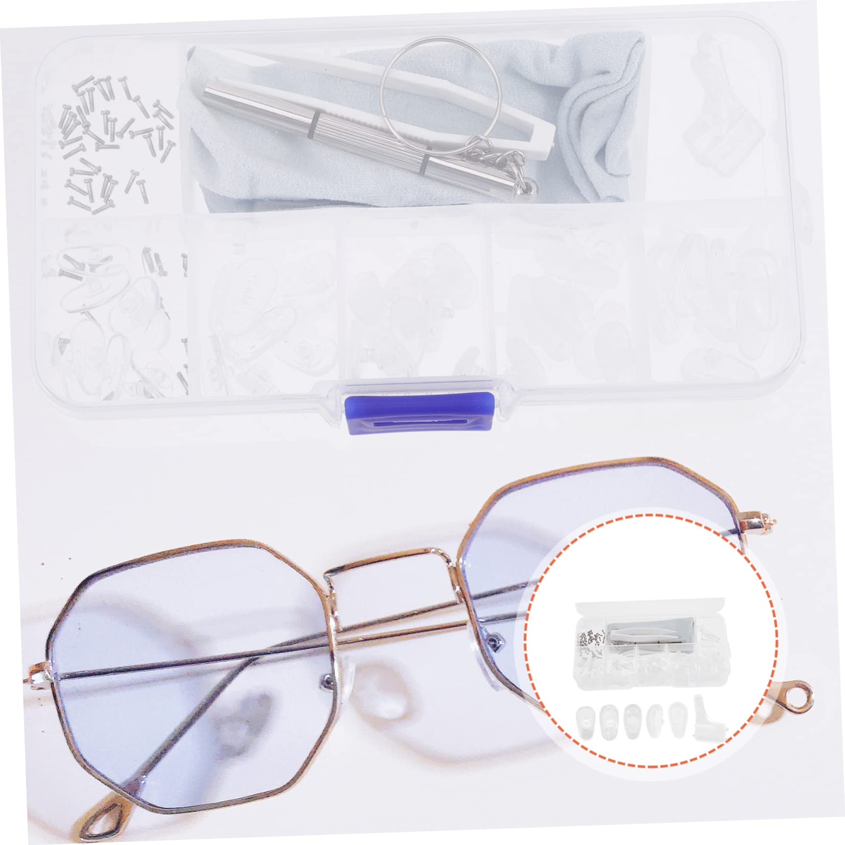 FRCOLOR 4 Cajas De Almohadillas Para Montura De Gafas Almohadilla Fina Para La Nariz Kit De Reparación De Gafas Soporte Para La Nariz Para Gafas Suministros Para Gafas Almohadilla
