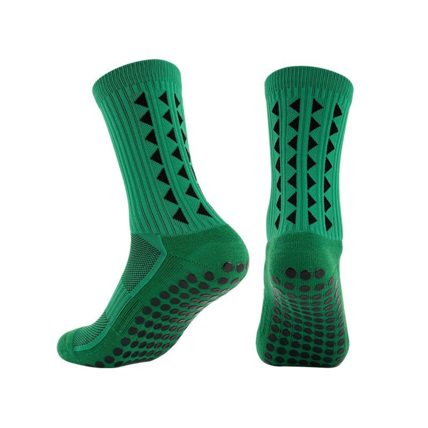 Anti Slip Grip Sports Socks for Men, Footballers Breathable Compression Fit with Cushioned Sole, Durable Athletic Wear for Training Running Workout Soccer Match Performance - Green-image-23