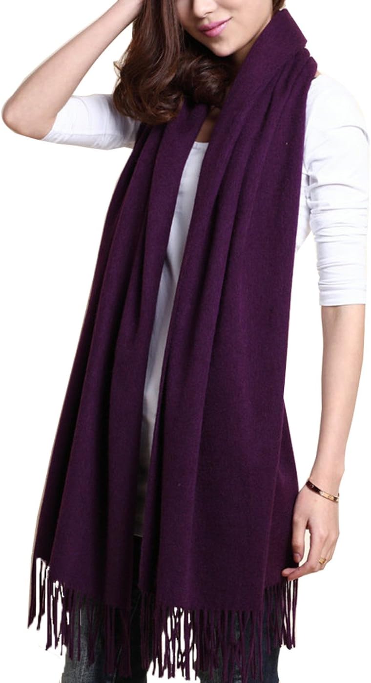 Novawo Wool Shawl Large Thick Pashmina Travel Blanket Scarf Winter Wraps for Women - Image 2