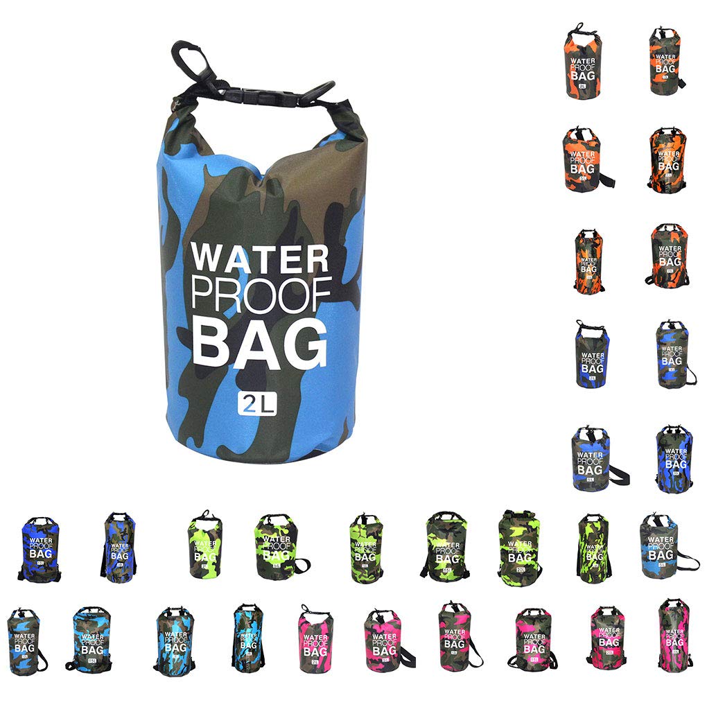 Schwimmtasche, wasserdicht, verschleißfest, Schultertasche, Rettungsgürtel, Wassersport, Blau, Camouflage, 11,5 x 28 cm