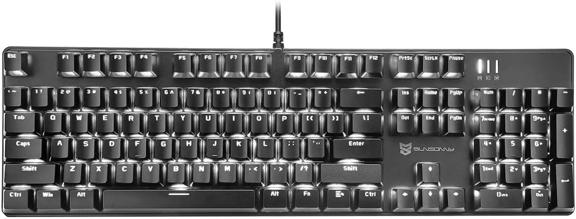 Qisan Mechanical Gaming Keyboard Wired Ice Blue Led Backlit Keyboard Brown Switch Full Size 104 Keys US Layout | Computer Keyboards | Gaming Accessories — view 11
