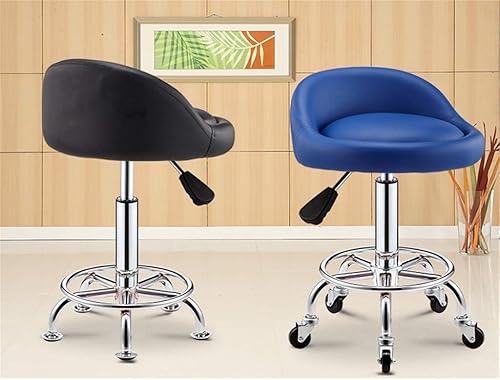 Miniatura 2 de Silla alta giratoria, clásica resistente al agua con ruedas, taburete de bar, tienda de bebidas, tienda de té, tienda de manicura, taburete de