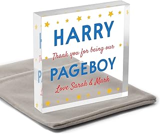 Thank You Gift For Page Boy Ring Security Ring Bearer Usher Best Man Groomsman, PERSONALISED Pageboy Wedding Gifts, Thank You Presents for Page Boy, Gifts From Bride and Groom, With Grey Bag