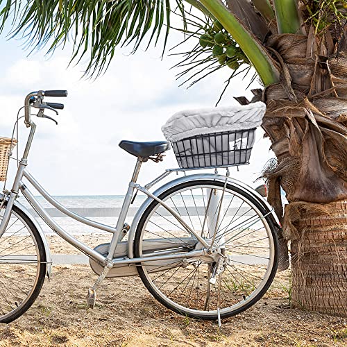 image for ANZOME Dog Bike Basket Liner, Warm and Soft Small Pets Basket Cover wi