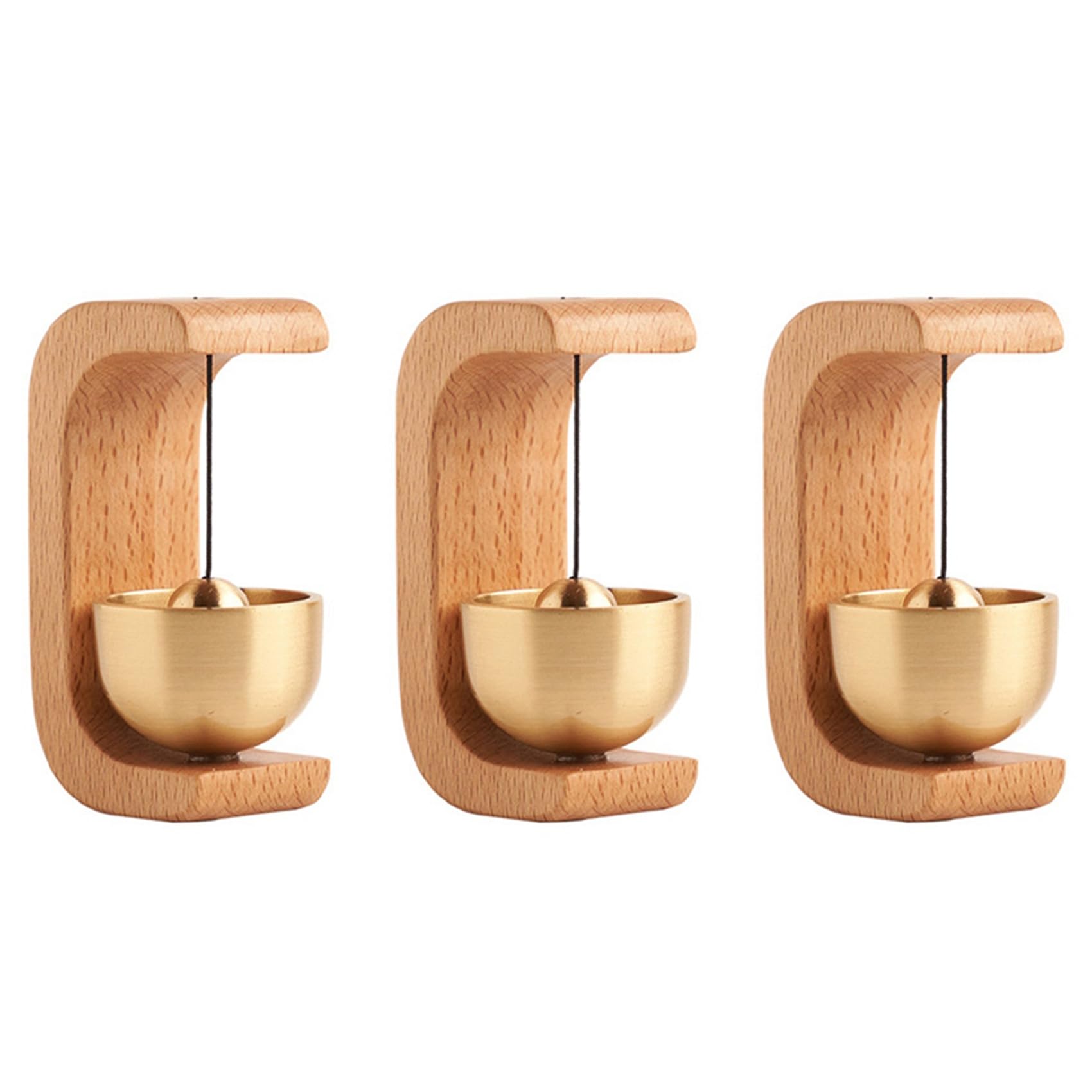 Vjsujehgy Wooden Doorbell Bell Wind Chimes Wireless Doorbell for Home Entrance Door Bell Aesthetic Room Wall Decor-A, 3PCS