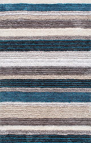 Image of Shaggy Rugs 12 x 16 Feet Soft and Cozy Carpet for Living Room & Hall, Bedroom, and Kids Room Non-Slip, High Pile, Machine Washable, Perfect for Any Room (Blue Multi-A)
