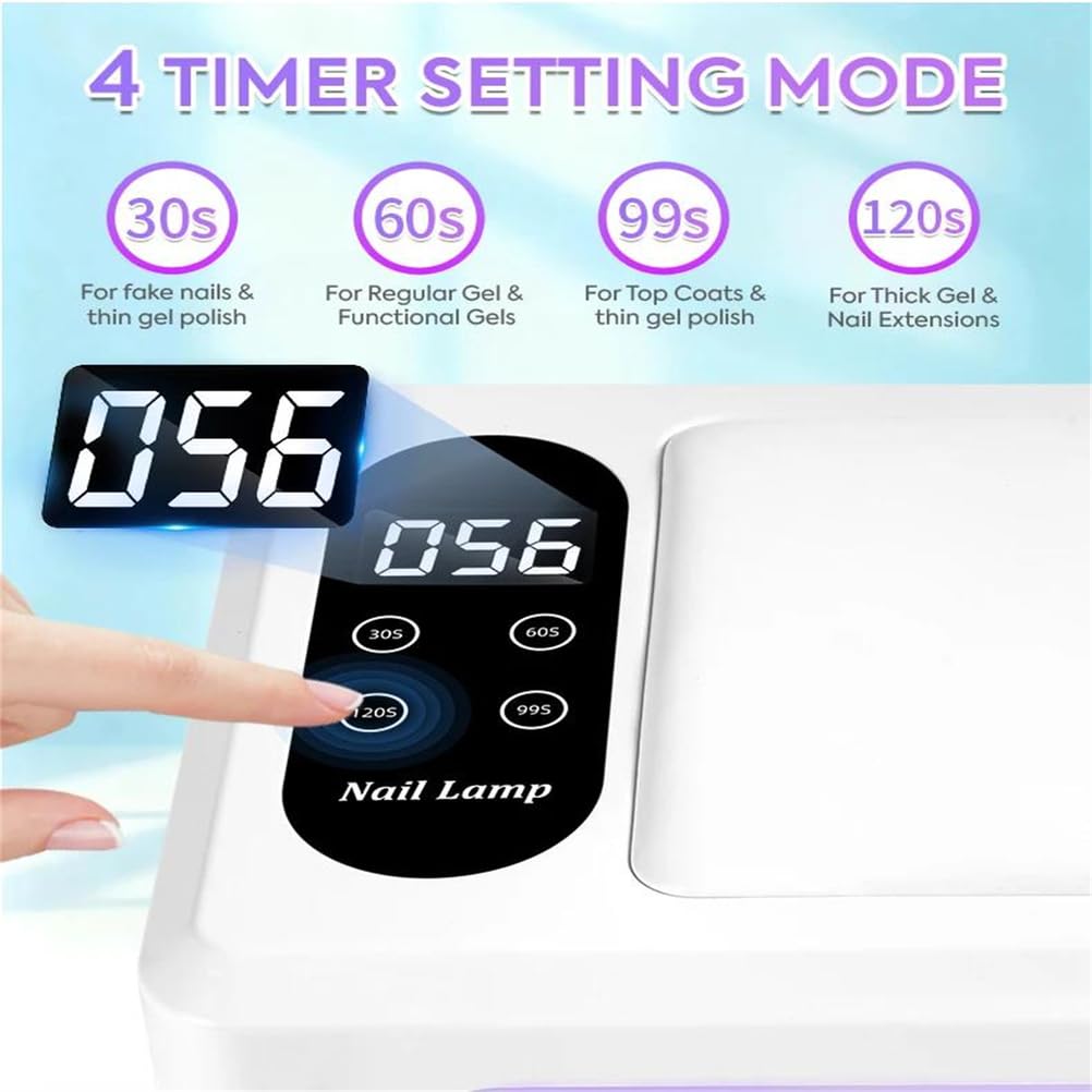 Asciugatrice per Unghie 96 LED Lampada LED UV per Unghie Smalto per Unghie Lampada per Manicure con rilevamento Intelligente Grande Spazio per Salone