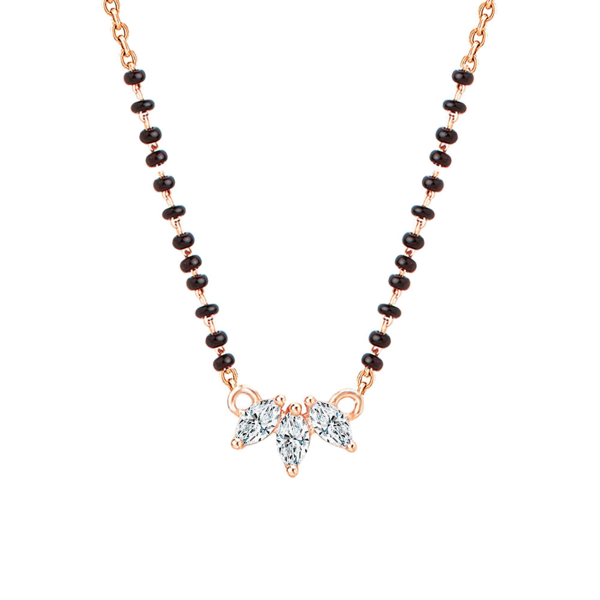 MINUTIAE Rose Gold-Plated Crystal-Studded & Beaded Mangalsutra for Womens & Girls MNT351_RG (B0CVW3FF4H) Amazon Price History, Amazon Price Tracker