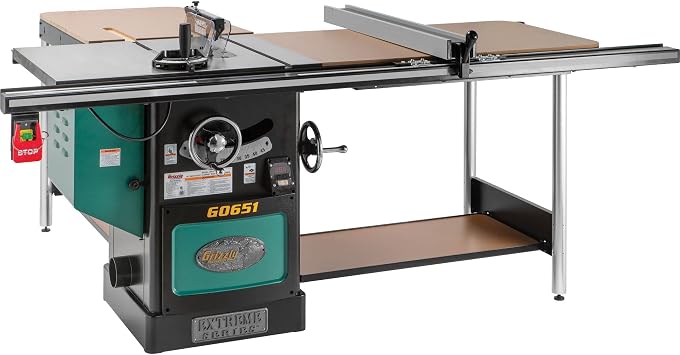 Grizzly Industrial G0651-10 3 HP 220V Heavy Duty Cabinet Table Saw