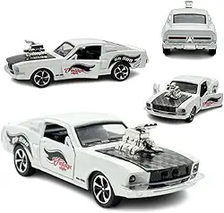 Miniatura Carro Esportivo de Corrida, Modelo Esportivo Clássico, Escala 1:32, Branco