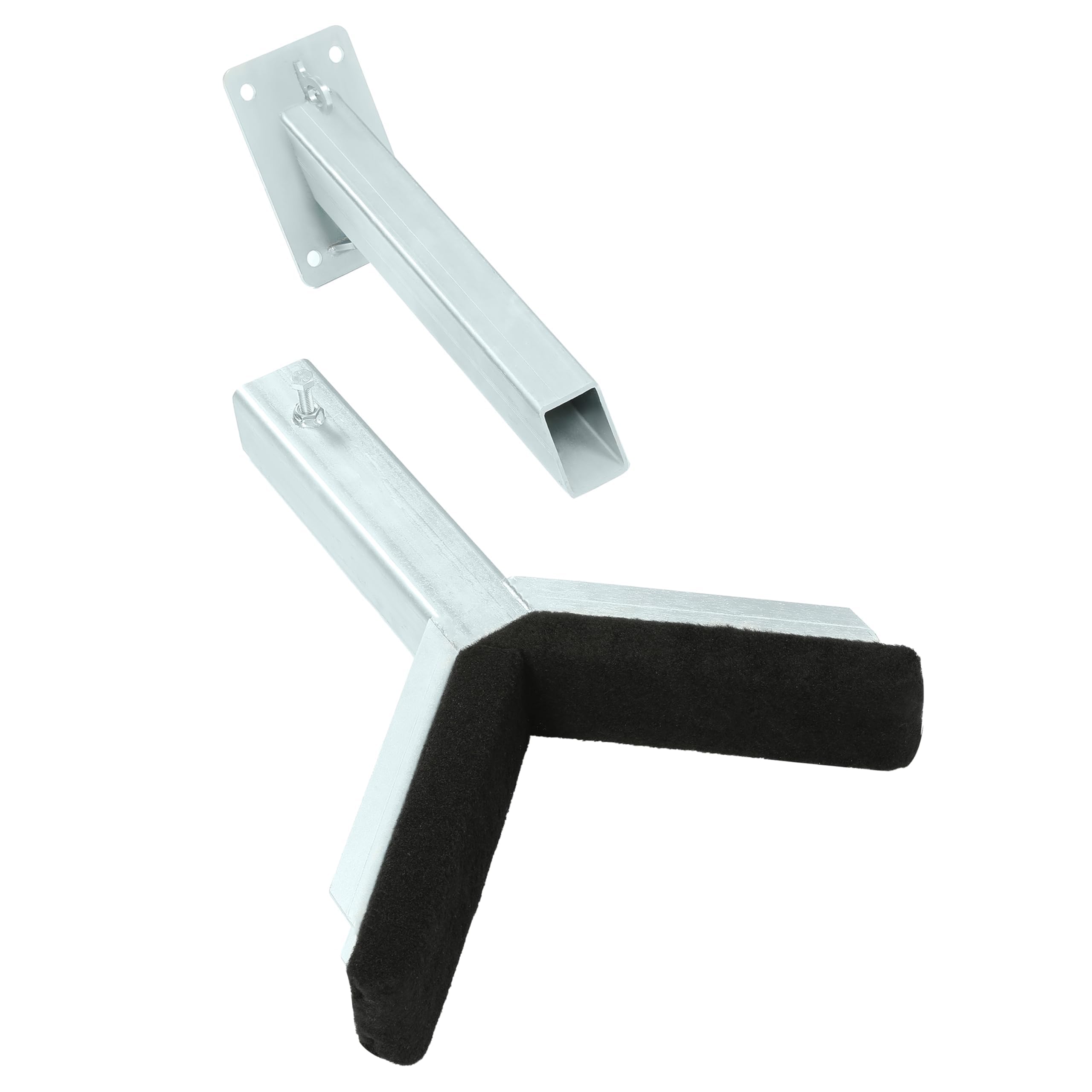 KUAFU Adjustable Bow Rest Catcher for Boat Trailer Compatible with 3 inch Wide Trailer Tongues (3x3 or 3x4) Assembly Silvery Steel Bracket