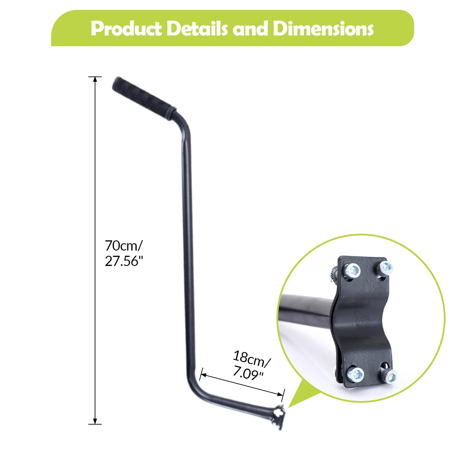 Colaxi Kids Bike Training Handle Balance Push Bar Easy to Install Learning Auxiliary Tool Handrail Riding Push Rod for Children Kids