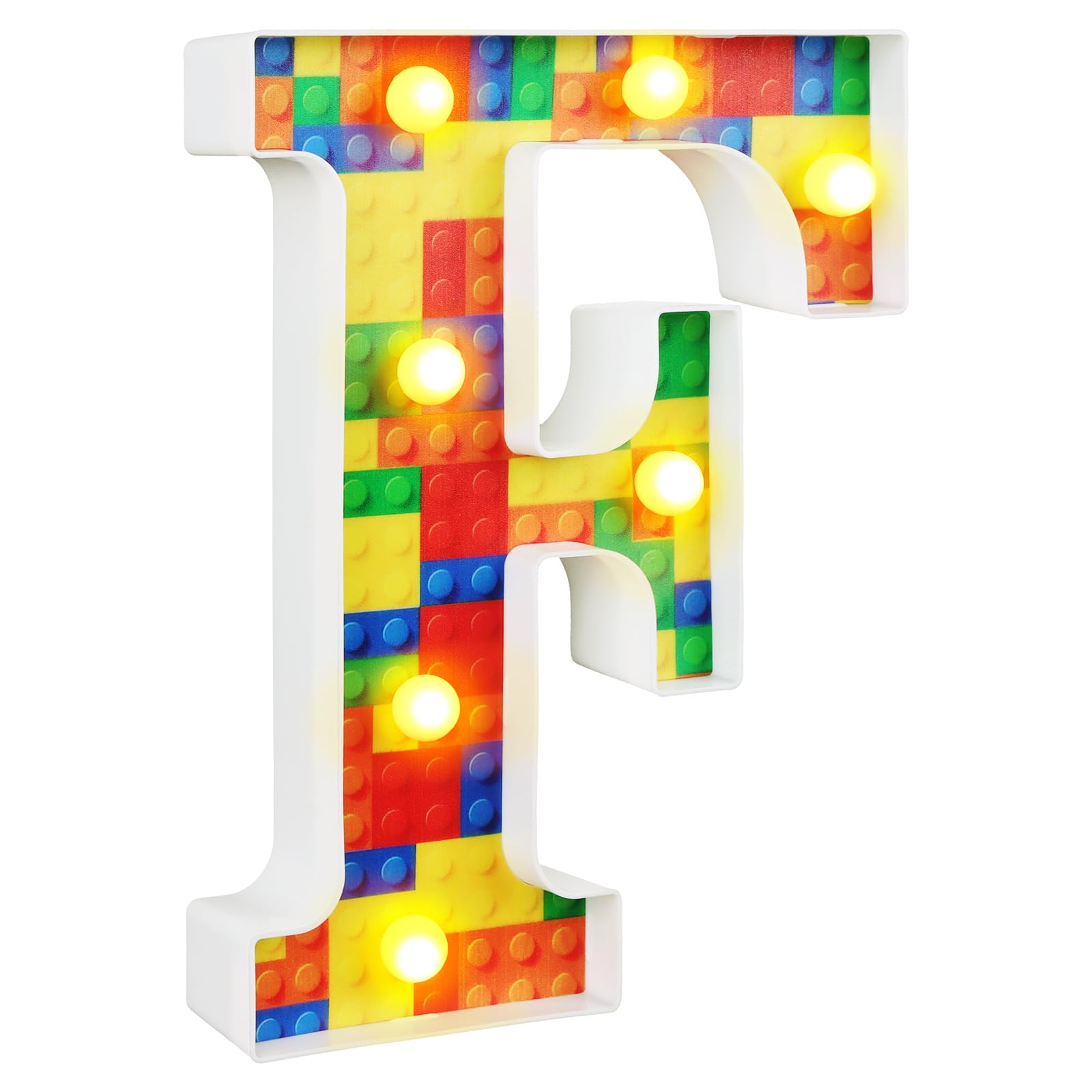 LED Letter Lights Sign, 26 Alphabet Light Up Letters Sign for Night Light Wedding Birthday (letter-F)