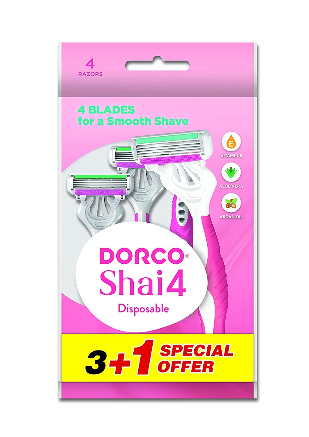 Shai 4 Women's Disposable Razors, 4 Count ' 1 Units
