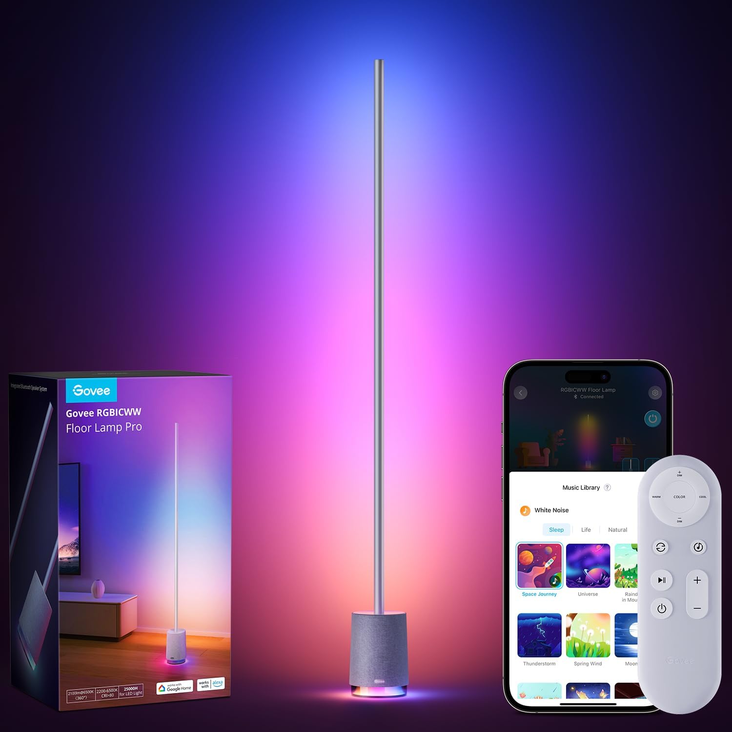 Govee Floor Lamp, RGBIC Lyra Color Changing Corner Lamp, Modern LED ...
