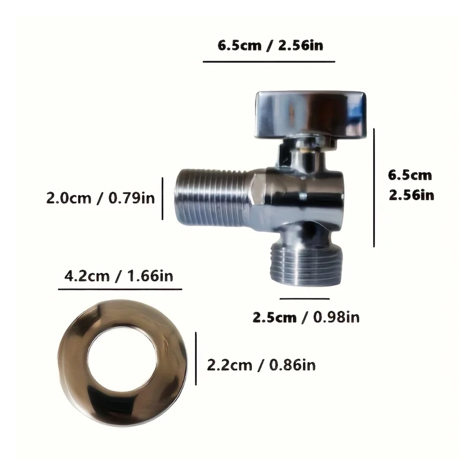Lot de 2 valves d'angle de robinet d'entrée d'eau en alliage de zinc pour remplissage de toilettes, robinet de chauffage pour accessoires de salle de bain