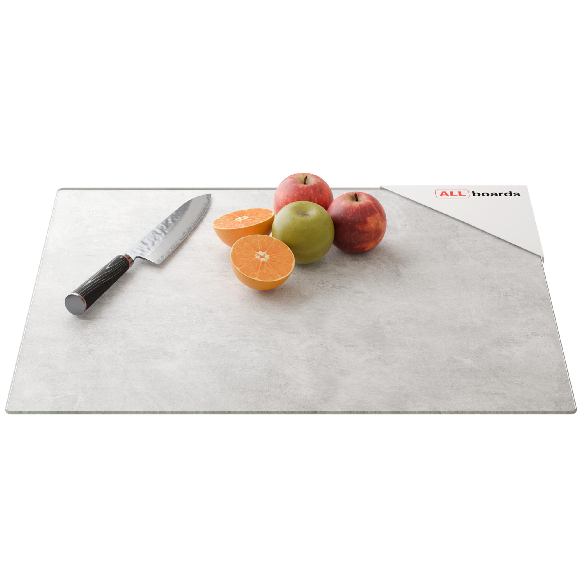 Planche à découper en verre trempé 60x52 cm effet béton pour protection plan de travail