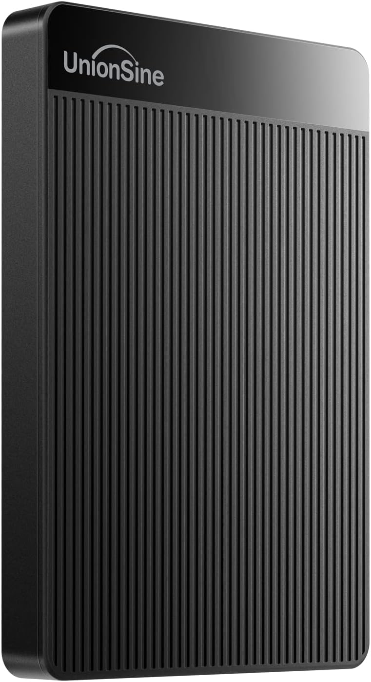 UnionSine External Hard Drive 750GB Ultra Slim Portable Hard Drive USB3.0 HDD Storage Compatible with PC, Desktop, Laptop, Mac, Xbox One, Xbox 360, PS4 (Black) HD2510