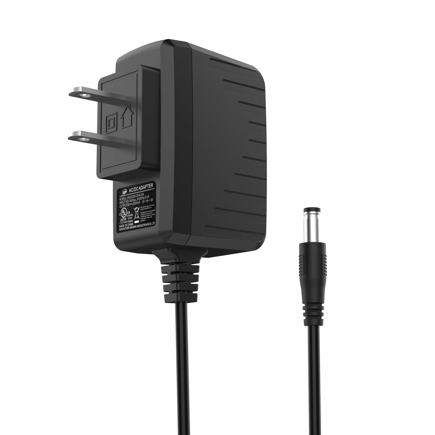 Bqeel Universal US Power Adapter DC 5V / 2A, AC 100-240V, 5.5mm x 2.1mm / 1000mm / 3.28feet, Replacement Power Adapter for Android TV Box