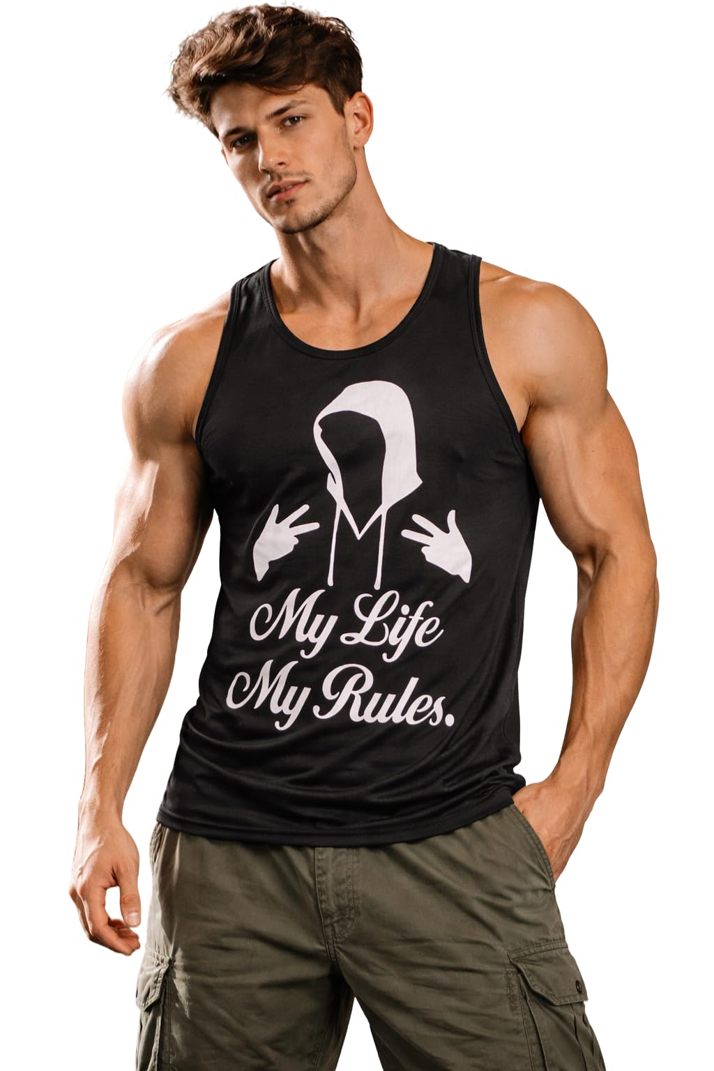 s.l. madhok Men's Printed Round Neck Gym Vest | Stylish Casual Soft Sando for Men | Cotton Blend Summer Wear Vest-picture-20