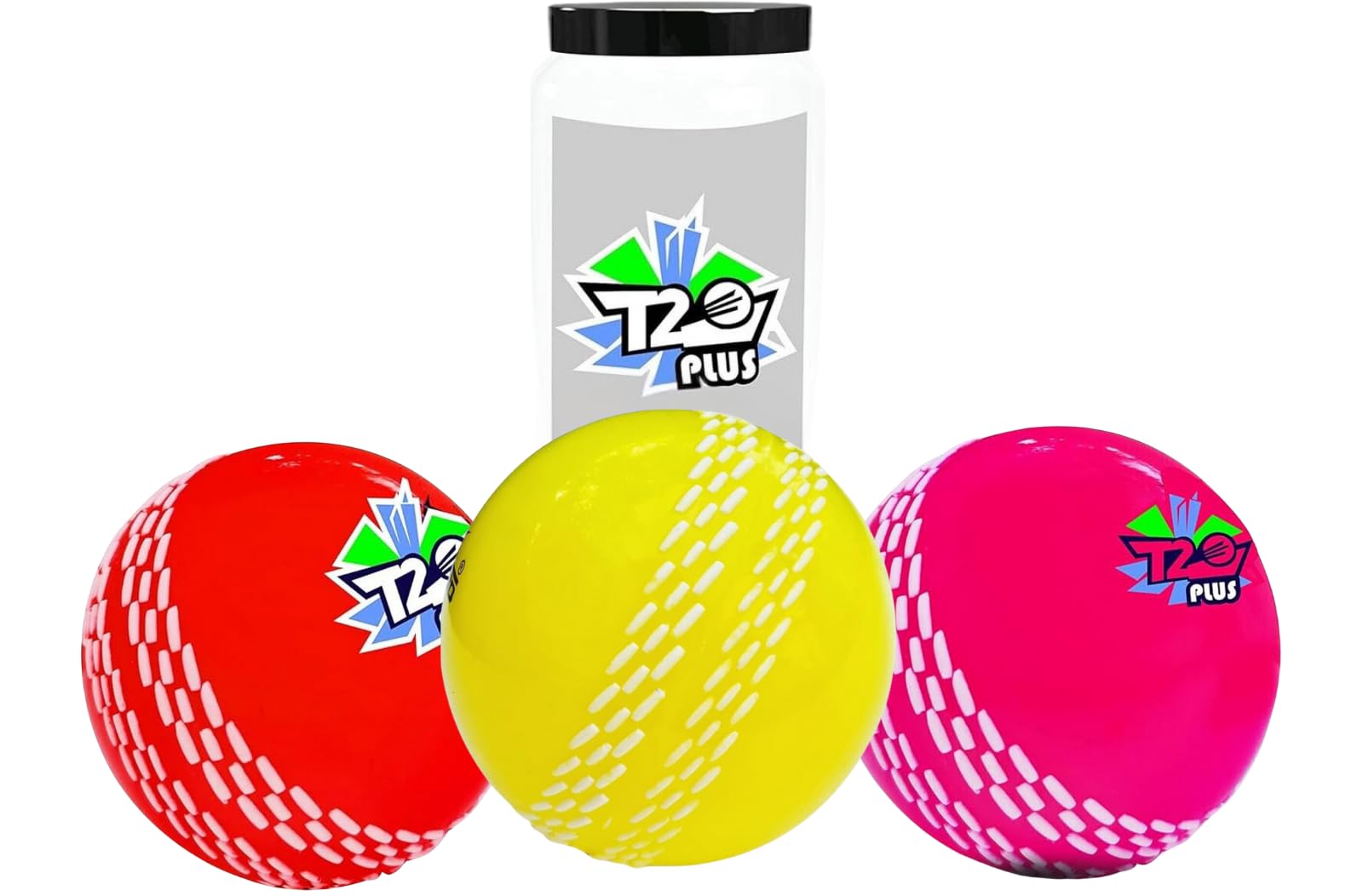 Snaplix T20 Plus Cricket Balls, Multi-Color Pack, Red Yellow Pink-image-40