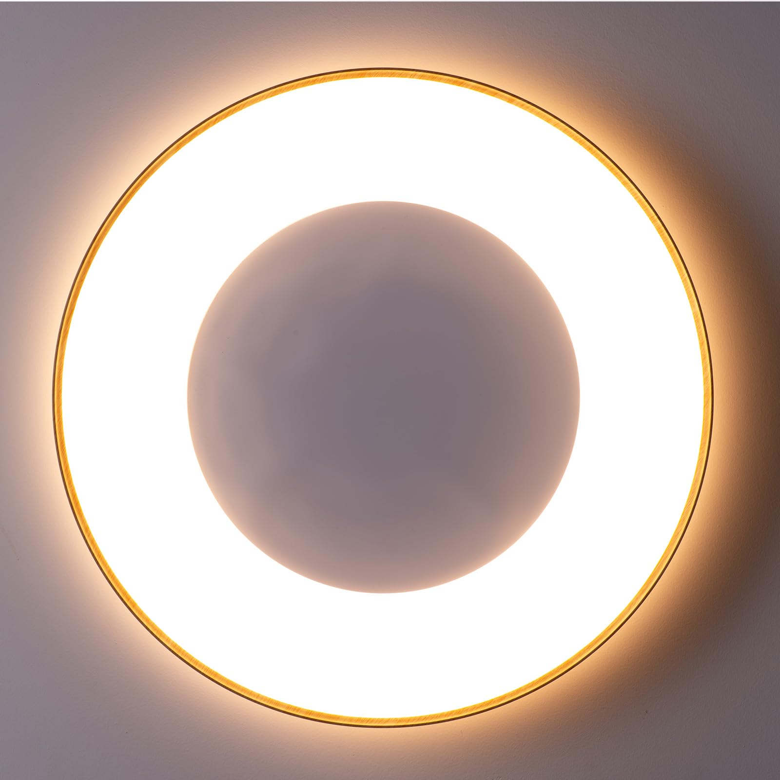Alpinaluz Plafoniera LED da soffitto 40 W Ø50 cm - Design rotondo minimalista con effetto legno e anello interno bianco - Luce CCT 3000 K-4000 K-6000 K - Stile moderno per soggiorno, camera da letto o