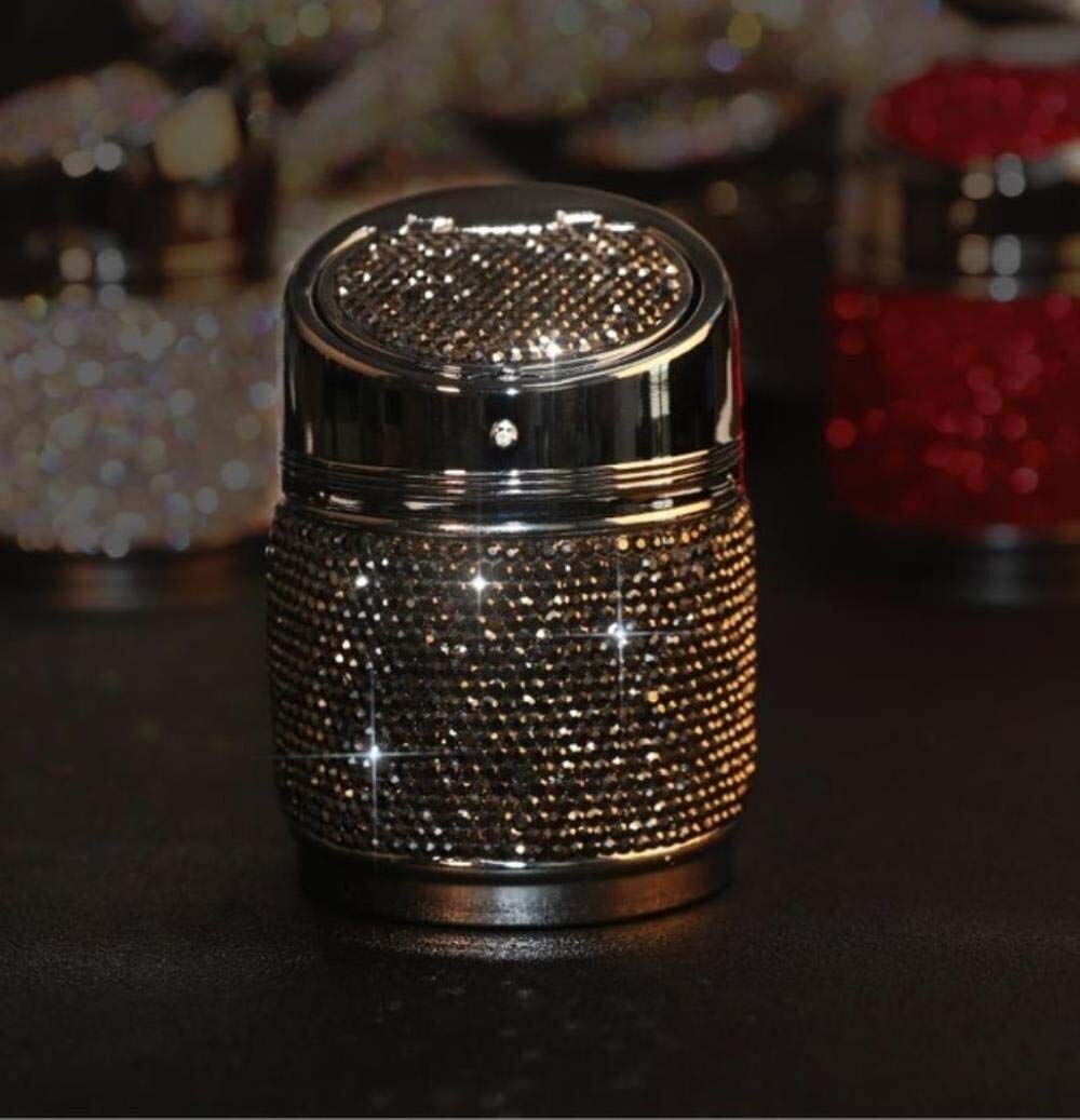 Multifunctional Ashtray Automotive Supplies General Purpose Ashtray Diamond-set With Cover Creative Metal Car Ashtray ashtray (Color : 3)