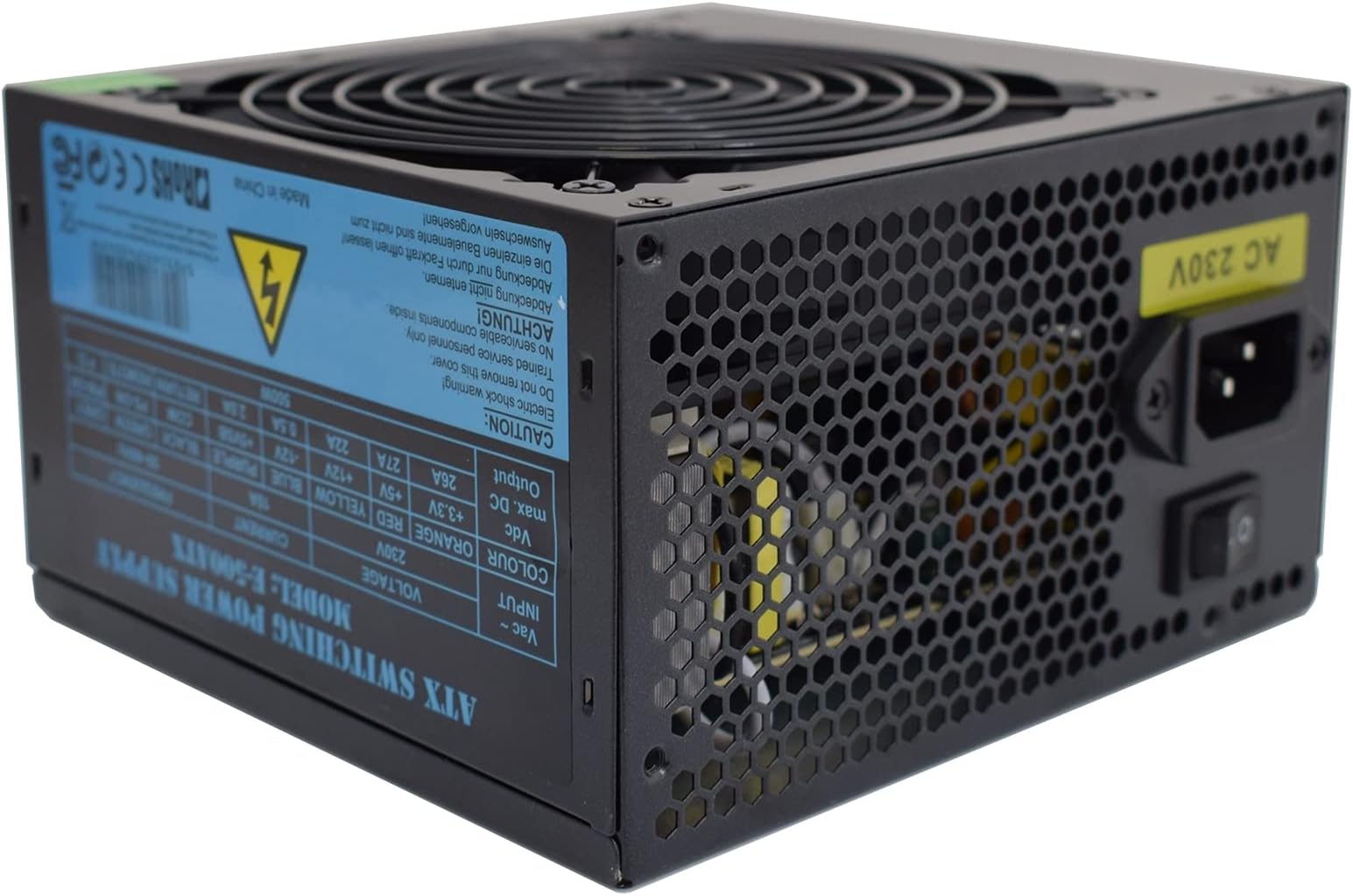 E-500ATX ATX 500W Black 12cm Fan System Builders OEM PSU - (Components > Power Supplies PSU)
