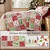 Bedsure Christmas Quilt Queen Size - Red Quilts for Queen Size Bed, Multicolor Patchwork Printed Pattern Christmas Bedding, Soft Lightweight Coverlet Bedspread (90"x96") #5