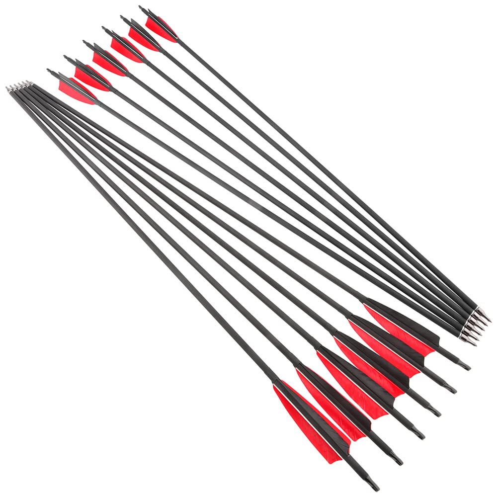 Flèches De Chasse Carbone TOPARCHERY SP500 – 30 Pouces – Pack Complet Avec Pointes Et Carquois (neuf)