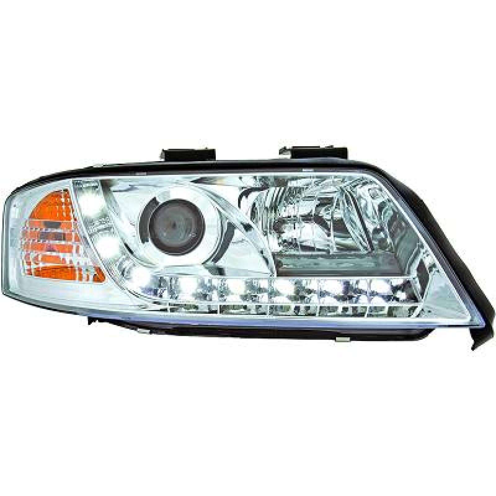 Juego de faros delanteros compatible con Audi A6 C5 H1 1997-1999 Halógeno