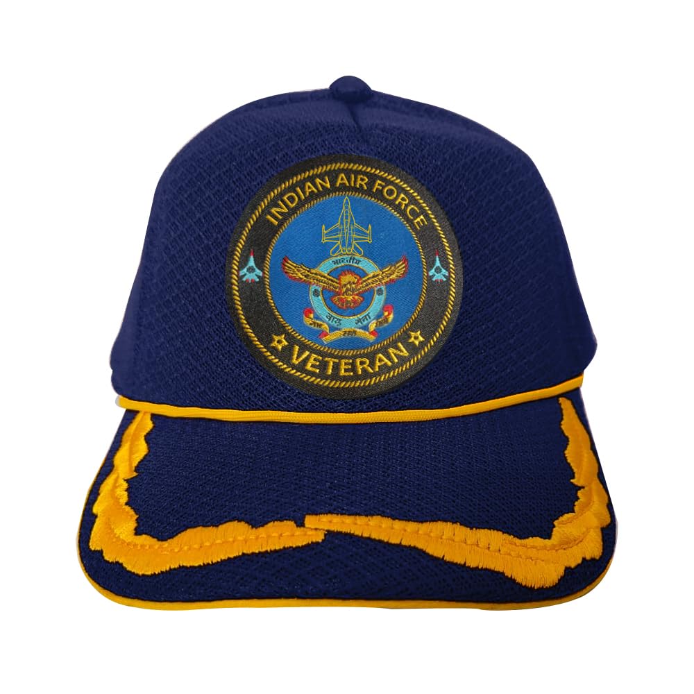 redclub Indian Air Force Veteran Men's Polyester Proudly Served Baseball Cap, Free Size (Blue)-picture-30