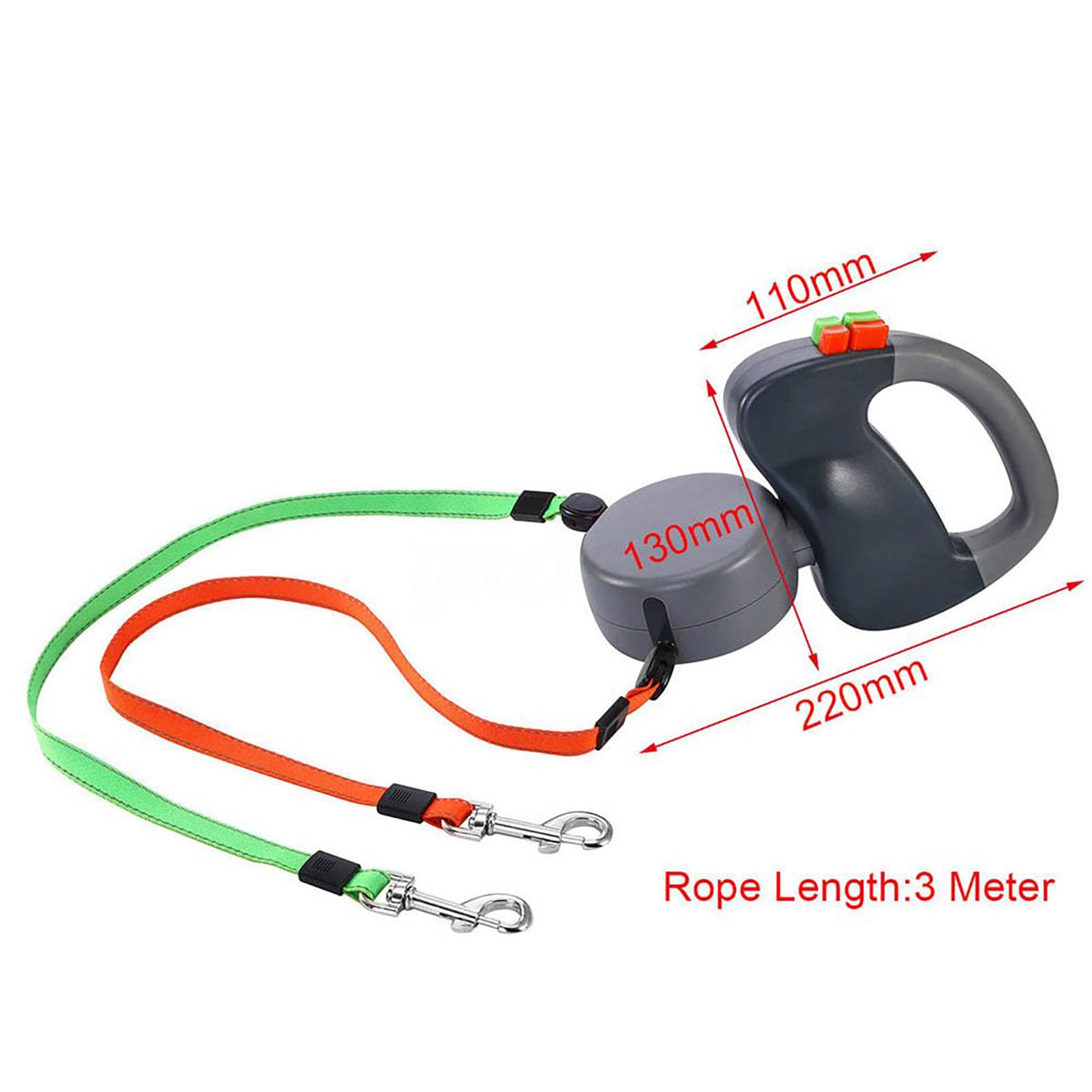 Laisse Double pour Chien, Laisse Double rétractable, sans enchevêtrement, 3 m de Long, Laisse pour Chien de Grande, Moyenne et Petite Taille pour Promener Deux Chiens jusqu'à 40 LB par Chien