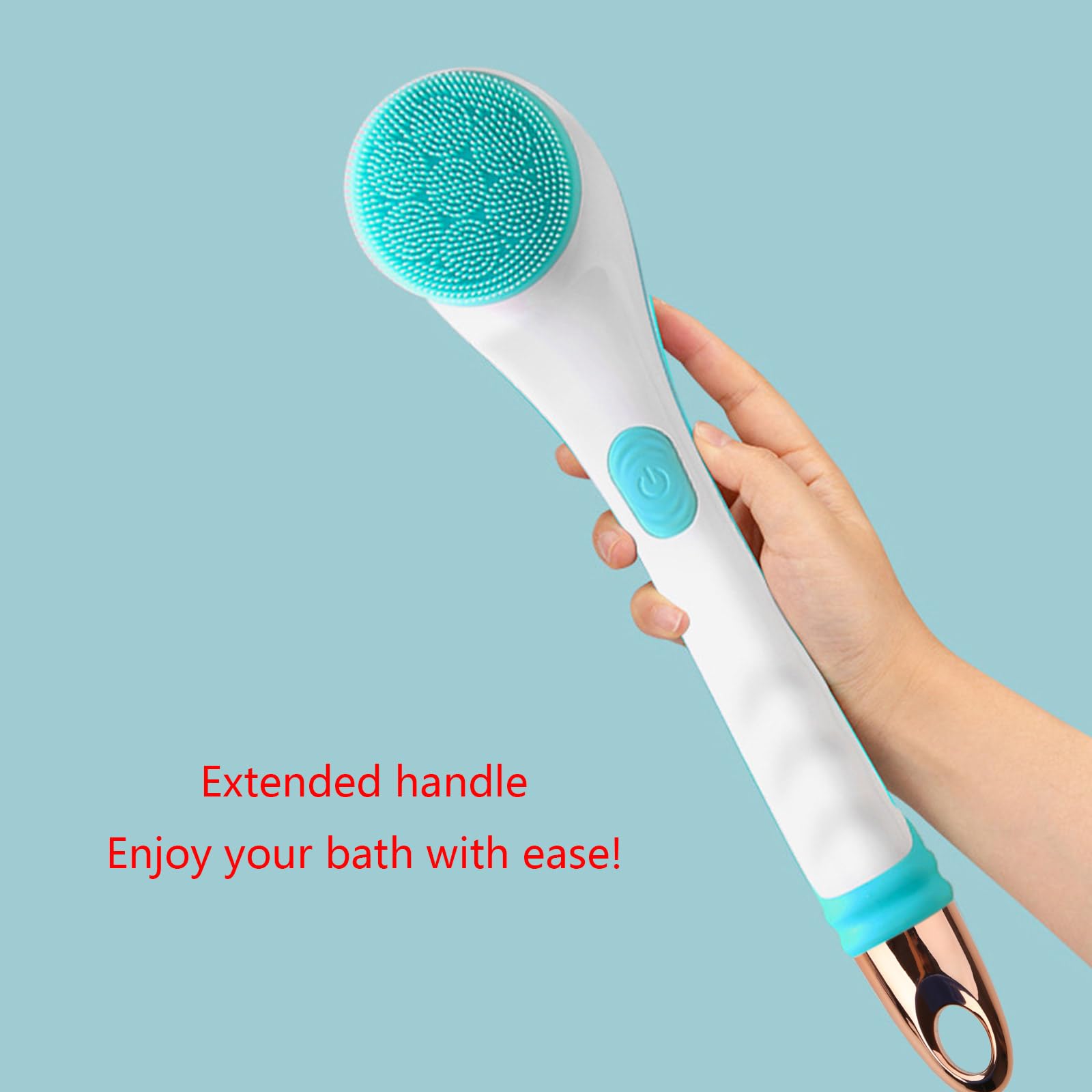 Spazzola da bagno elettrica multifunzione con manico lungo spazzola da bagno per la casa con manico per uomini donne detergente doccia con manico lungo pulizia doccia scrubber per il corpo con per