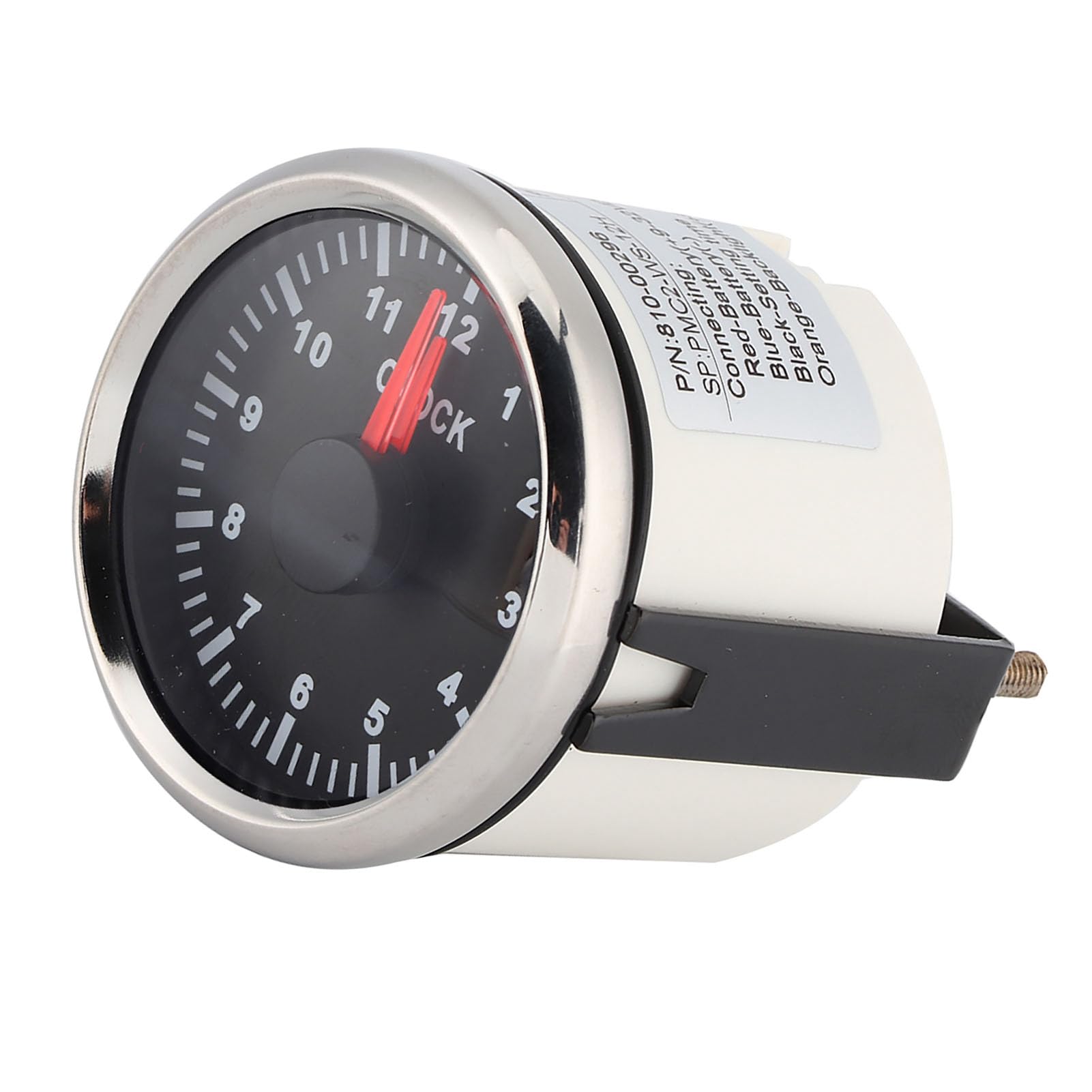Reloj de Coche Reloj Dial Medidor de Medidor de Horas en el Tablero de Tiempo en el Tablero de 52 Mm Gau 2 Pulgadas 0-12 Horas Panel de Instrumentos Indicadores Pantalla Luz de Fondo Roja