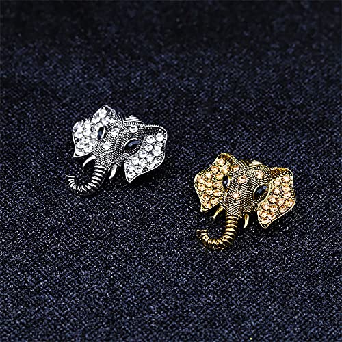 Image of Elephant Crystal Brooch Pin,Rhinestone Animal Elephant Suit Pin Elephant Lapel Pin Badge Jewelry for Women Men Birthday Gifts