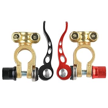 pekdi 2Pcs Car Battery Terminal Connector Clamp Adjust Quick Release Disconnect Tool