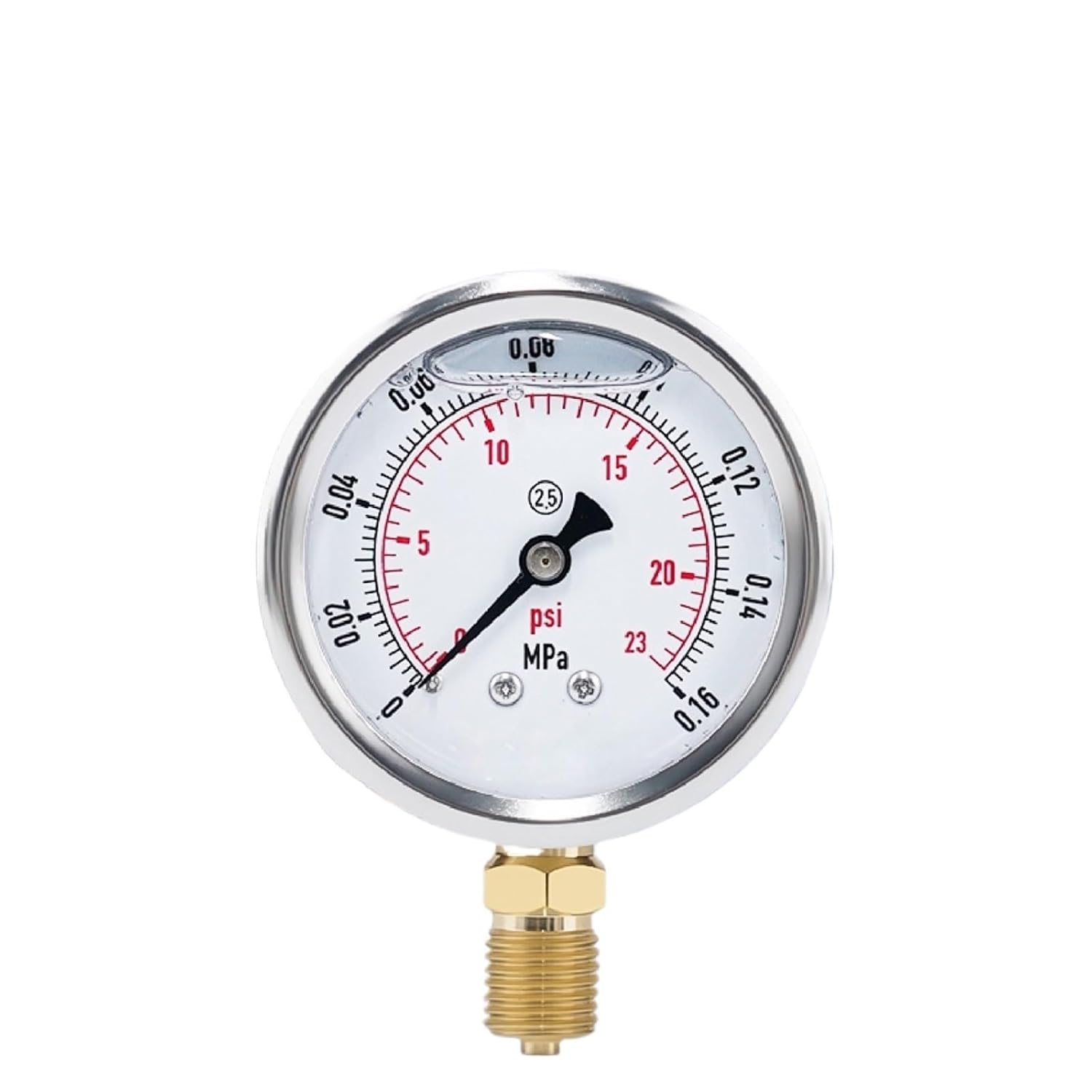 1pc YTN-60 Shock-Resistant Pressure Gauge Stainless Steel Oil Filled Vacuum Air Gas Gauge Anti Vibration Type 100mm Panel Mount(M14-1.5,0-6Mpa)