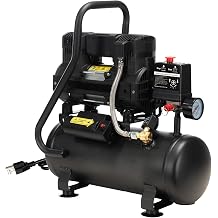 2 Gallon Oil-Free Air Compressor, 65dB Lower Noise Operation, 1.0HP Electric Air Compressor Pump with 100 PSI Max Pressure & Auto Stop, for Inflation, Painting, Nailing Tools