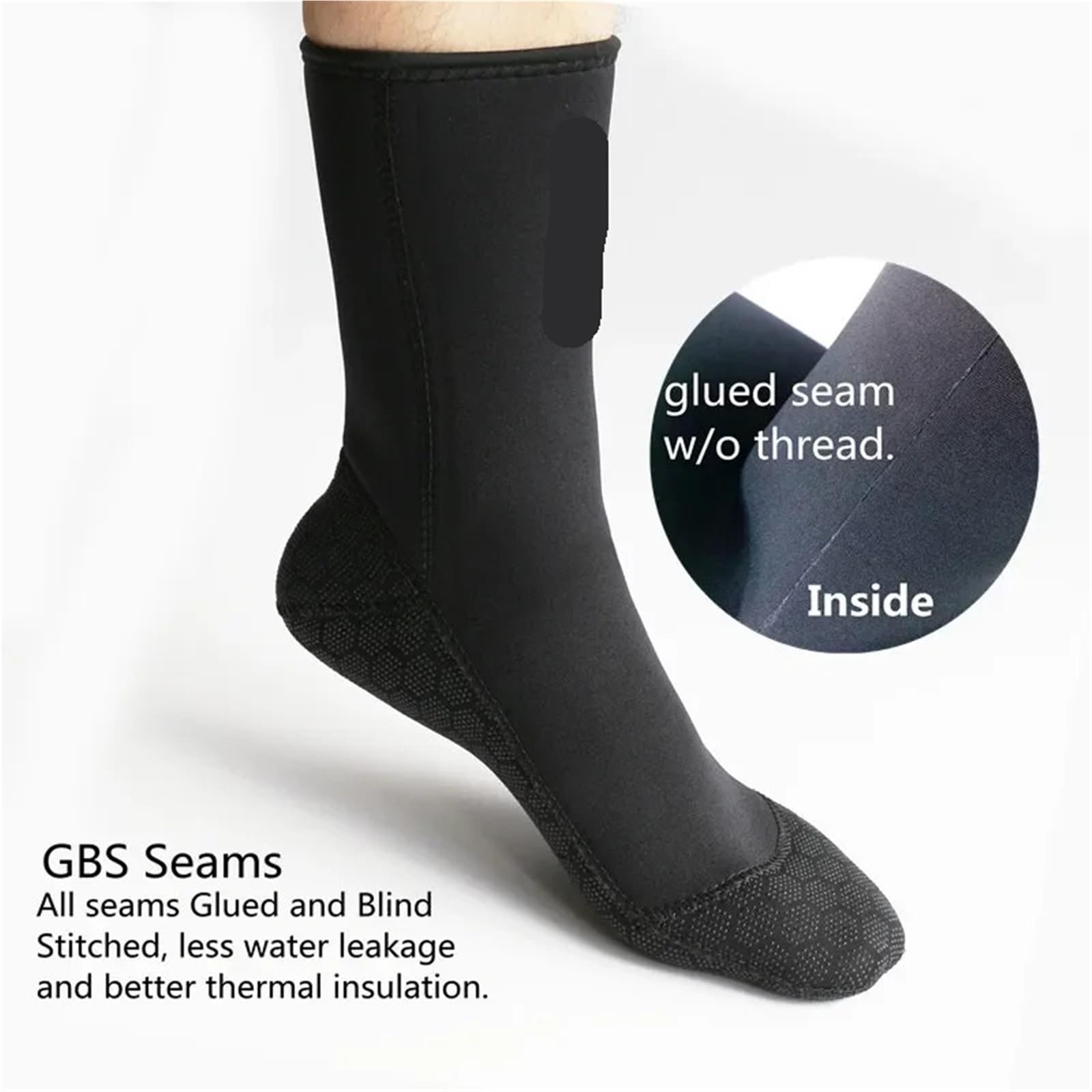 Chaussettes de Néoprène Chaussettes de plongée 3 mm, idéales for la en apnée, natation et libre