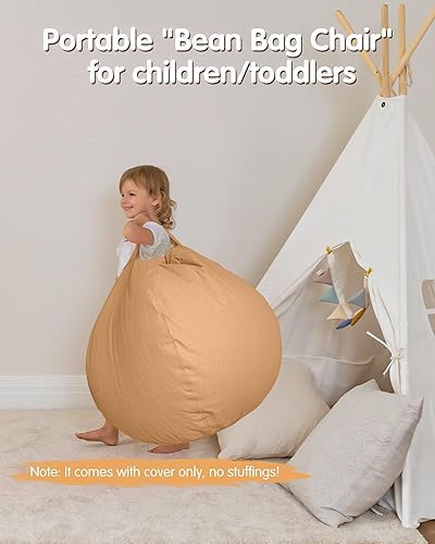 Miniatura 109 de Aubliss - Funda para organizar juguetes de felpa, se convierte en un puf cuando se rellena Se convierte en un puf para niños cuando está lleno. Aqua