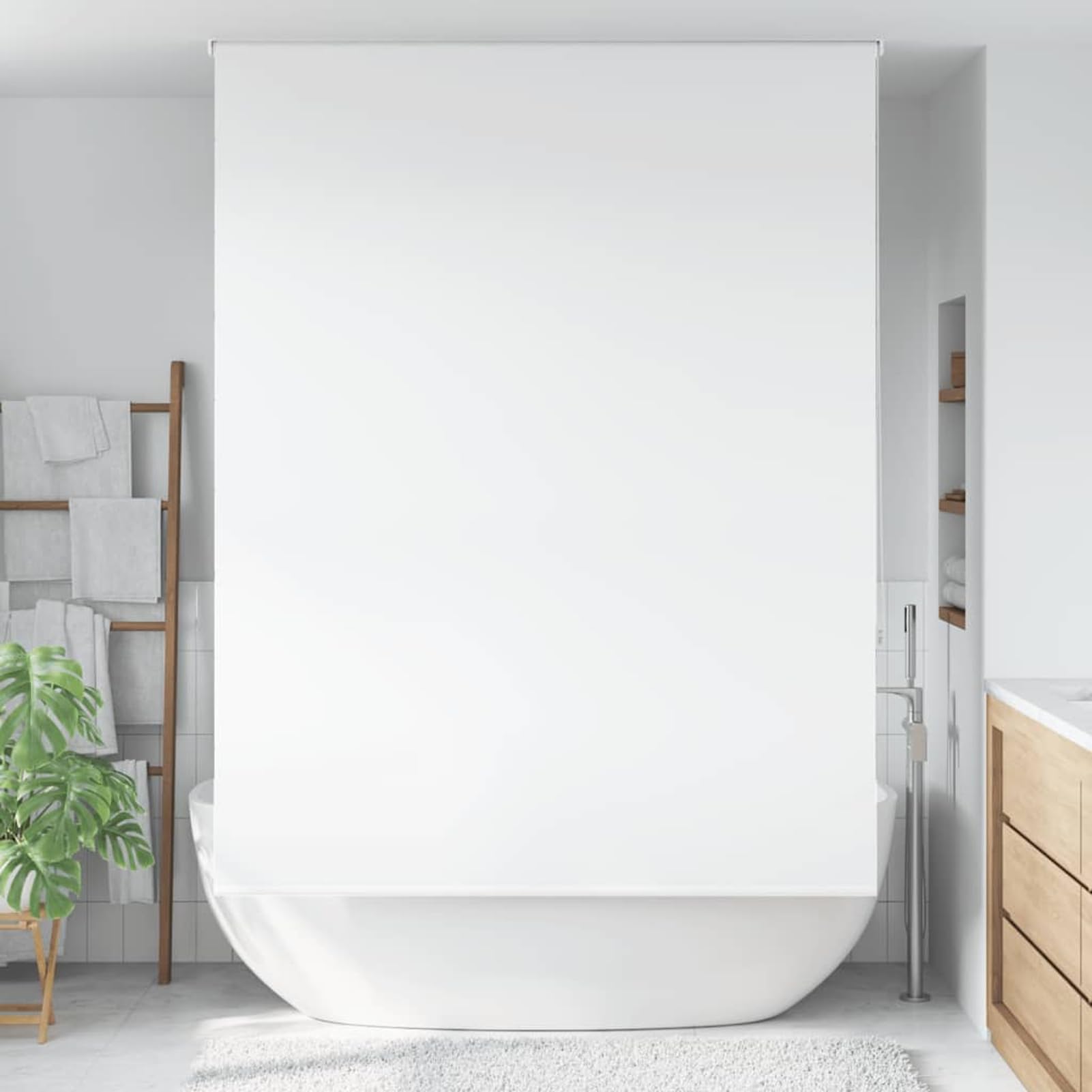 Homgoday Duschrollo Weiß 160x240cm - PEVA, wasserfest, vielseitig montierbar, kindersicher Model4014941