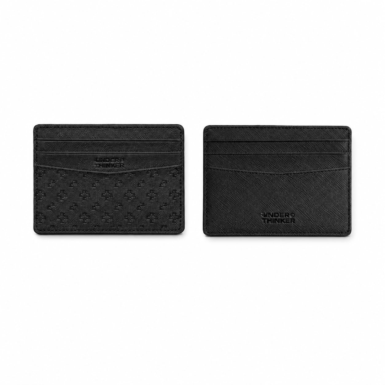 UNDER THINKER RFID Blocking Card Holder for Men and Women, Slim Faux Leather Card Wallet with Gift Box Included, Gift for Dad Black