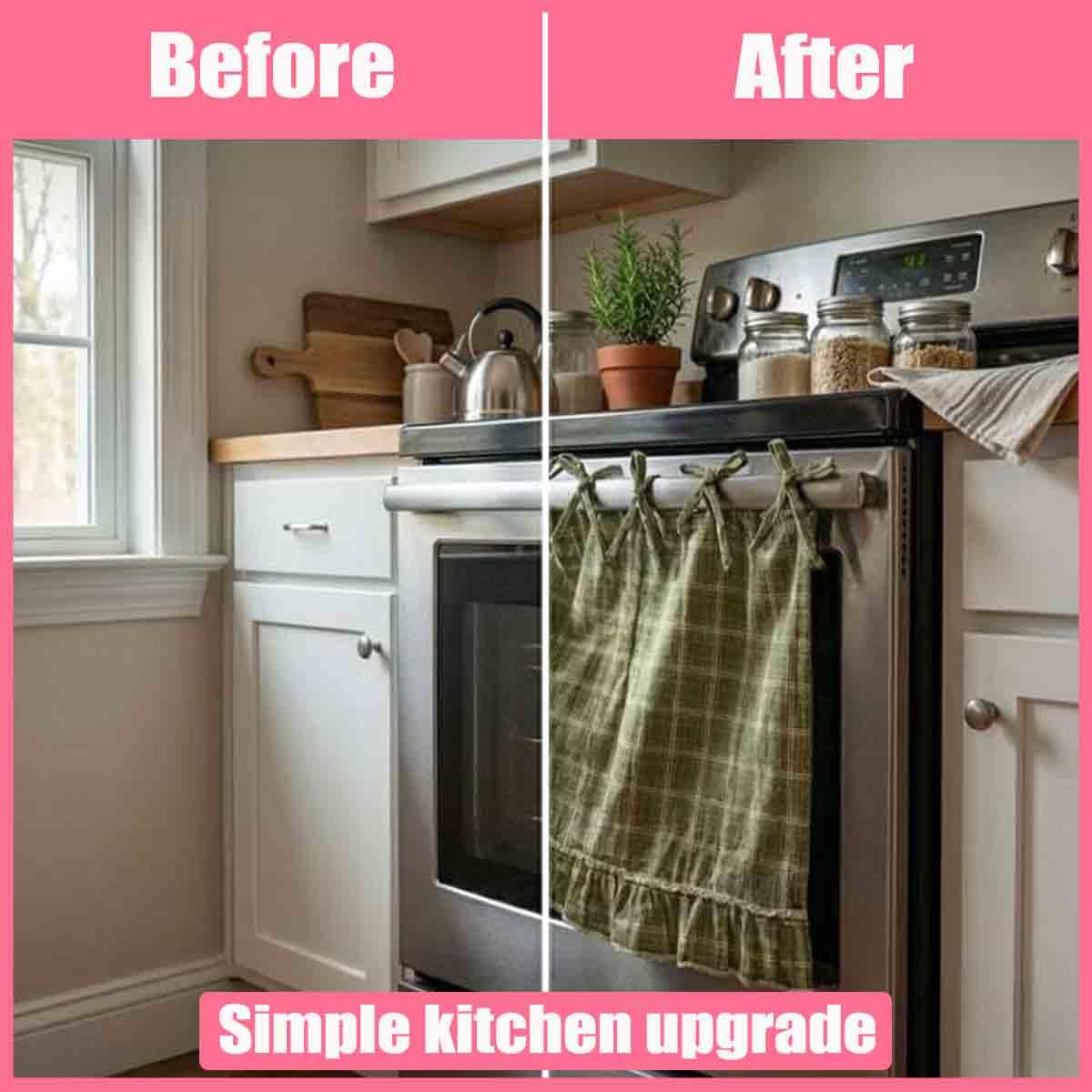 Handmade Oven Skirts,Heat Proof Ovens Door Skirt Curtain,Curtain Tie Top,Farmhouse Kitchen Décor,Effortless Install,Hide Clutter,for oven,Dishwashers,Washing Machine (E)