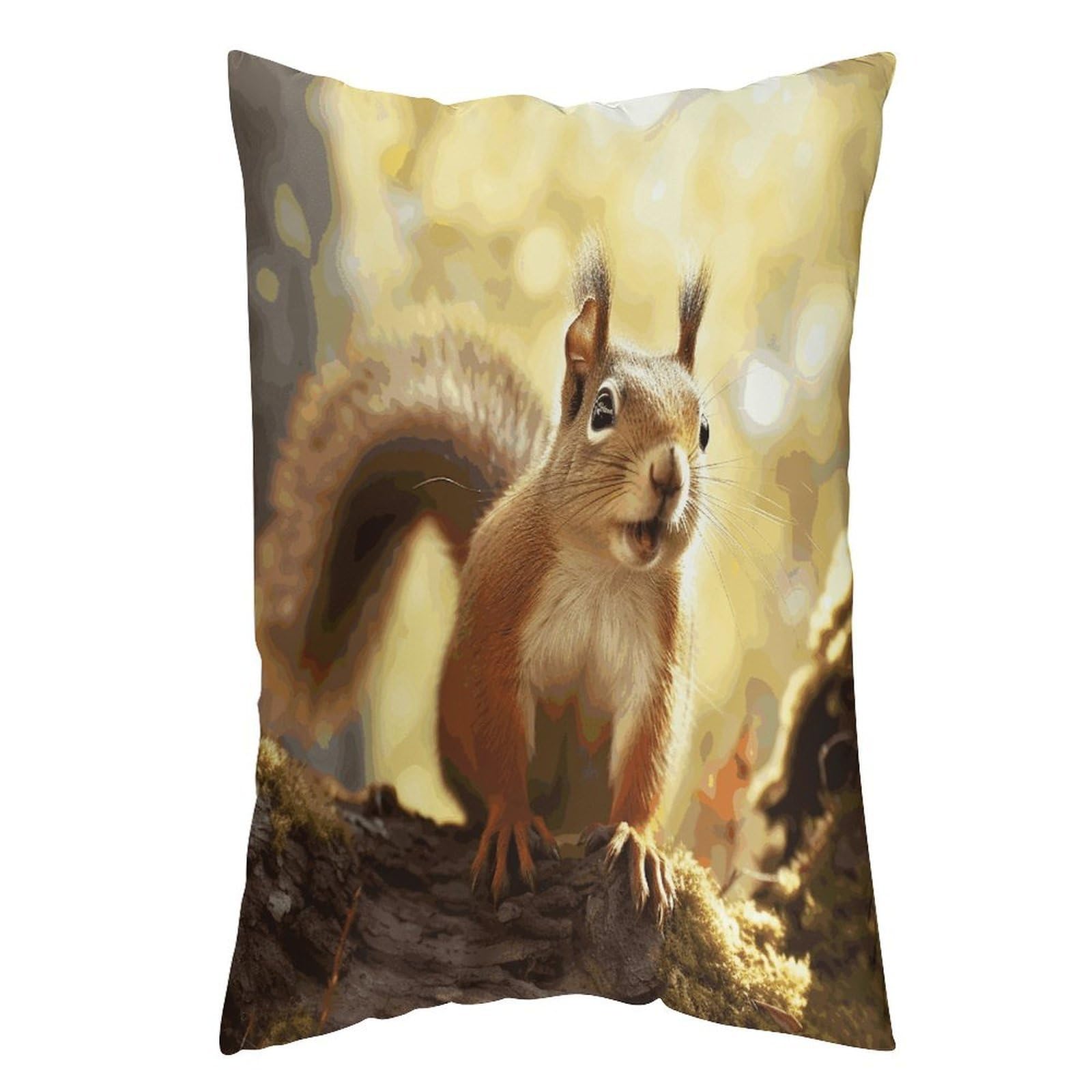 FekiLoot Funny Squirrel Throw Pillow Cover Soft Pillowcase with Hidden Zipper Lumbar Decorative Throw Pillow Covers Luxury Cozy Pillows Shams Rectangle Cushion Cases
