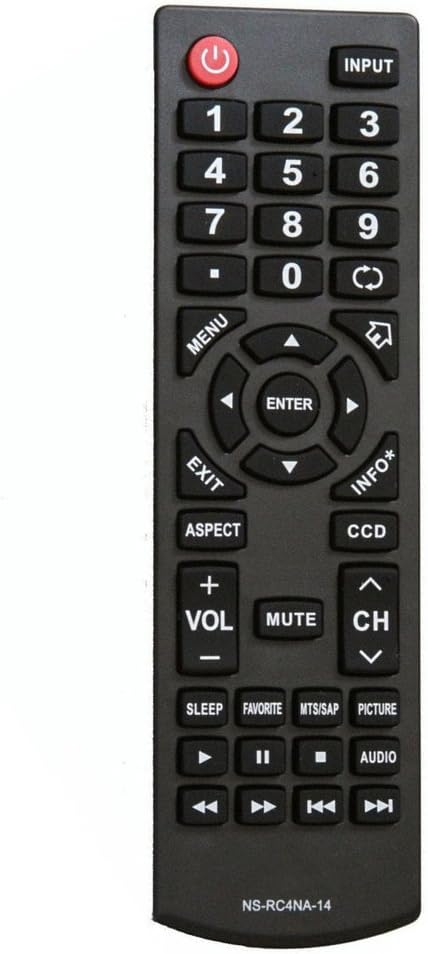 Replacement Remote Control For Insignia TV Models NS-RC4NA-14 - No Programming Required