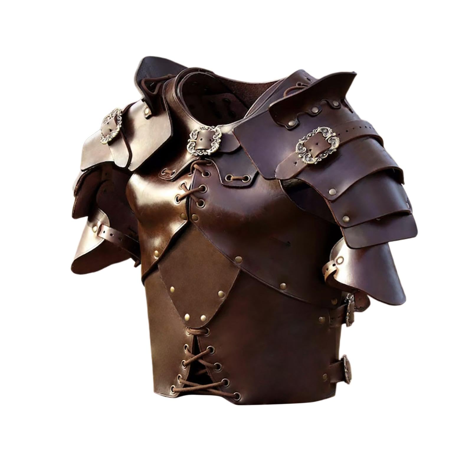 atorse ATORSE™ Medieval Chest Armor PU Leather Cosplay Halloween Party Viking Warrior Armors Brown-picture-31