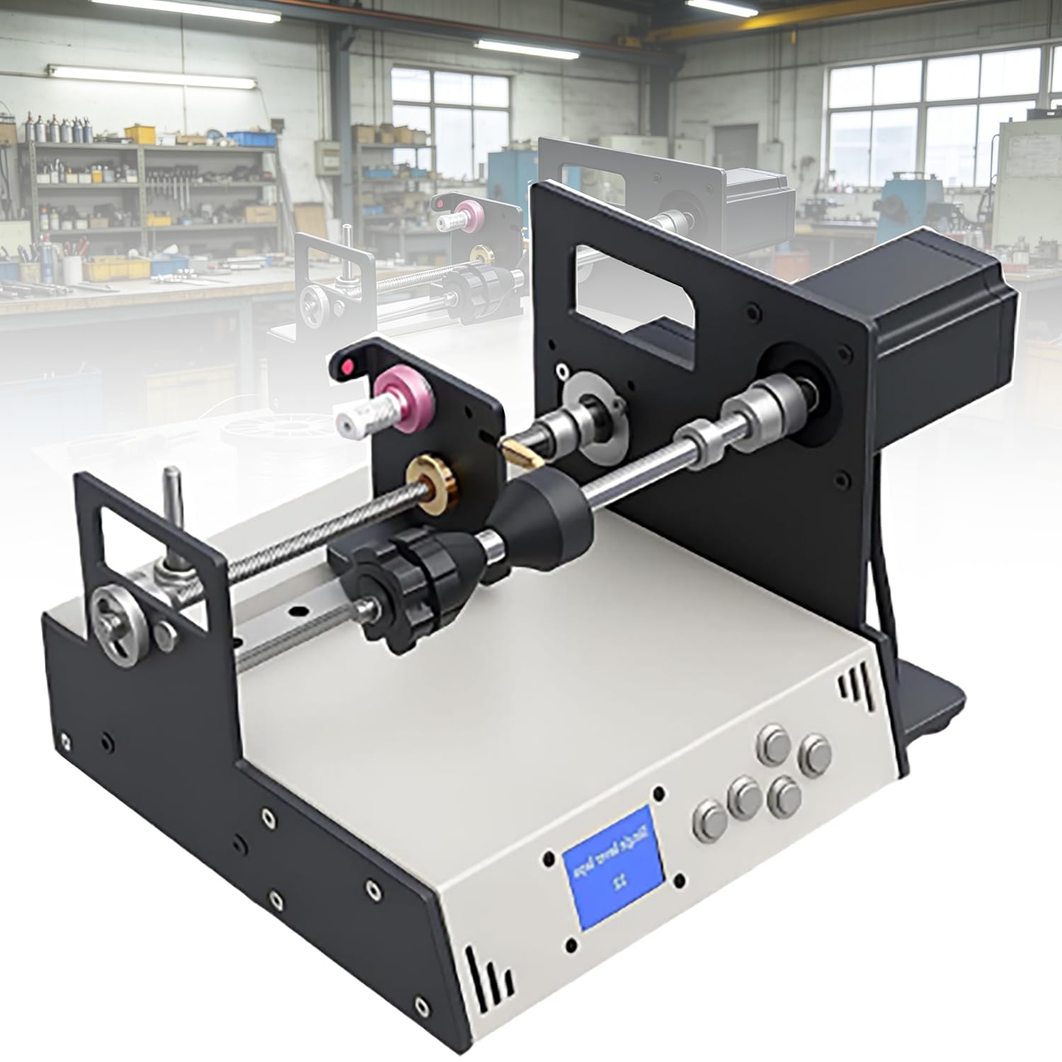 Azcabjie Automatic Coil Winding Machine 120-900RPM Adjustable Speed, 0.01mm High Precision Auto Wire Alignment, Compatible for Transformer Tube Amp Coil Fishing Line Silk Thread