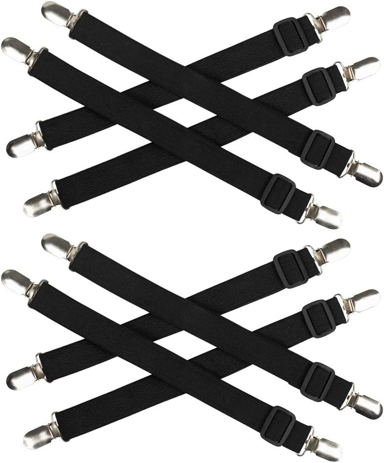 Ayniff 8 Packs Elastic Bed Sheet Straps Suspenders