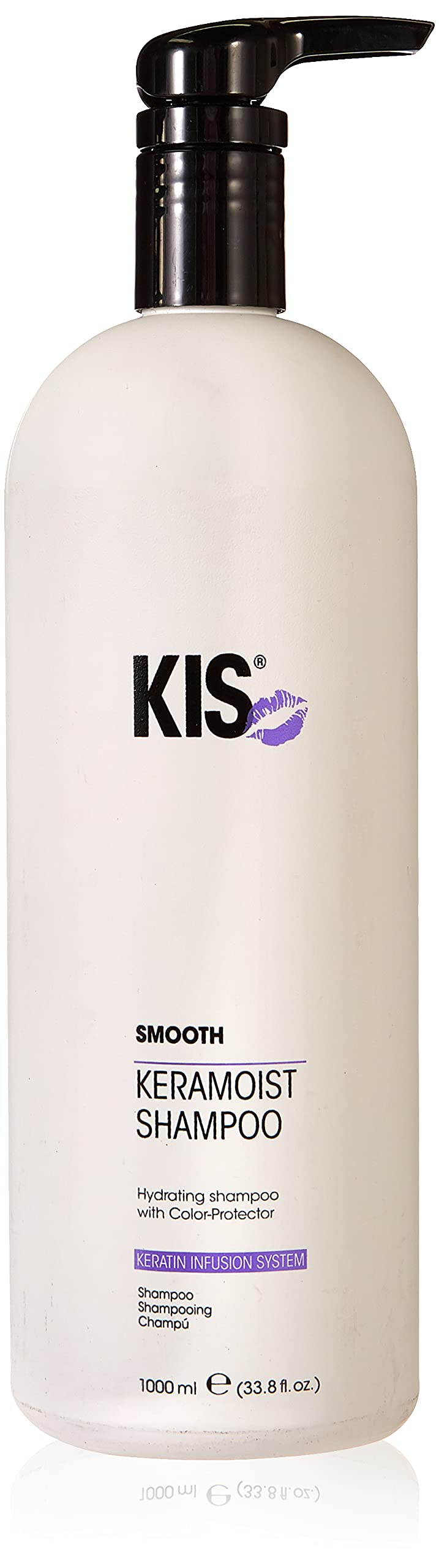 KISKeraMoist Shampoo - 1000 ml - Animal Friendly & Sustainable - Keratin Infusion System - Permed, Coloured & Dry Hair
